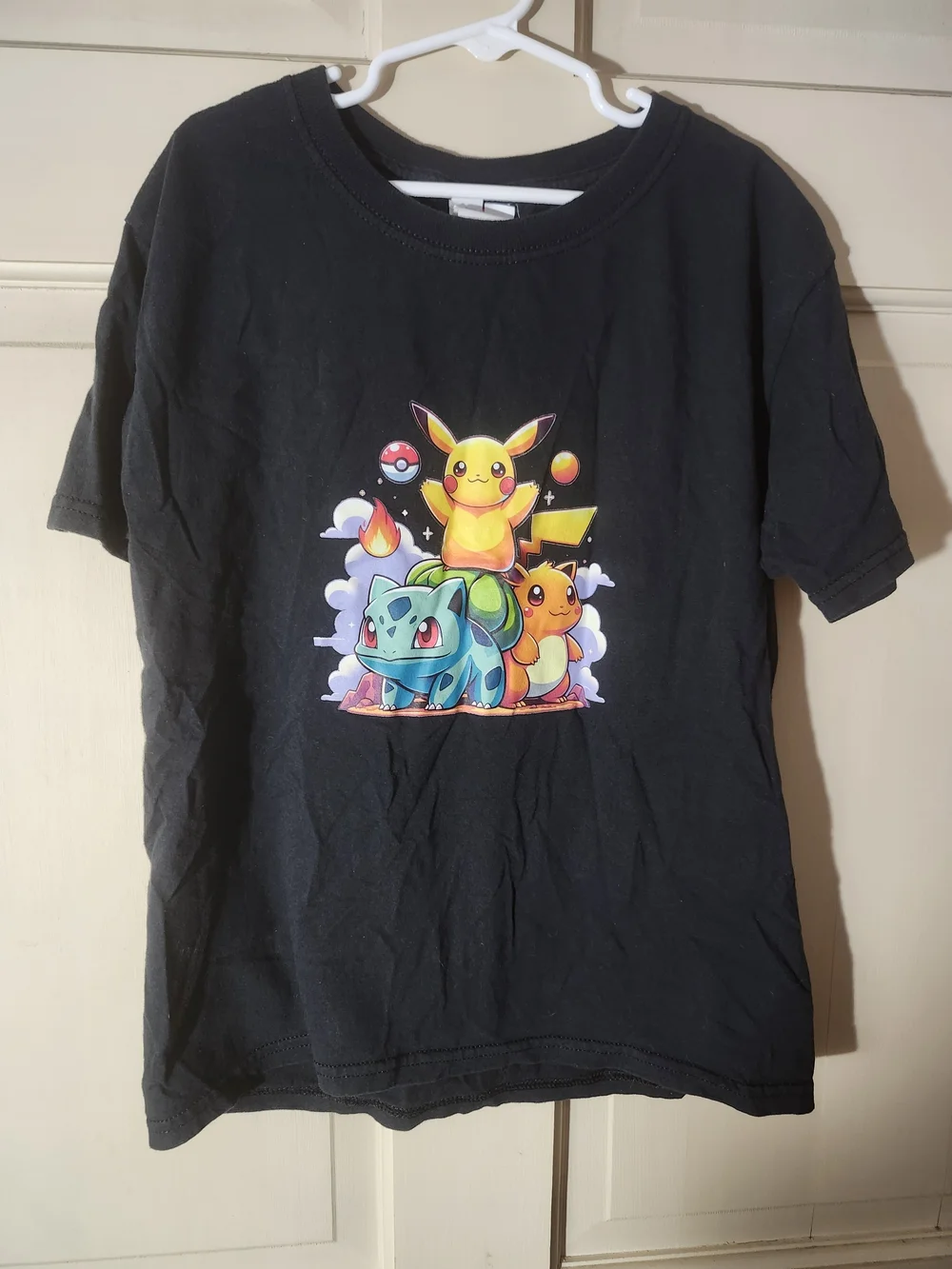Fruit of the Loom Black Pokemon Trio Graphic Tee